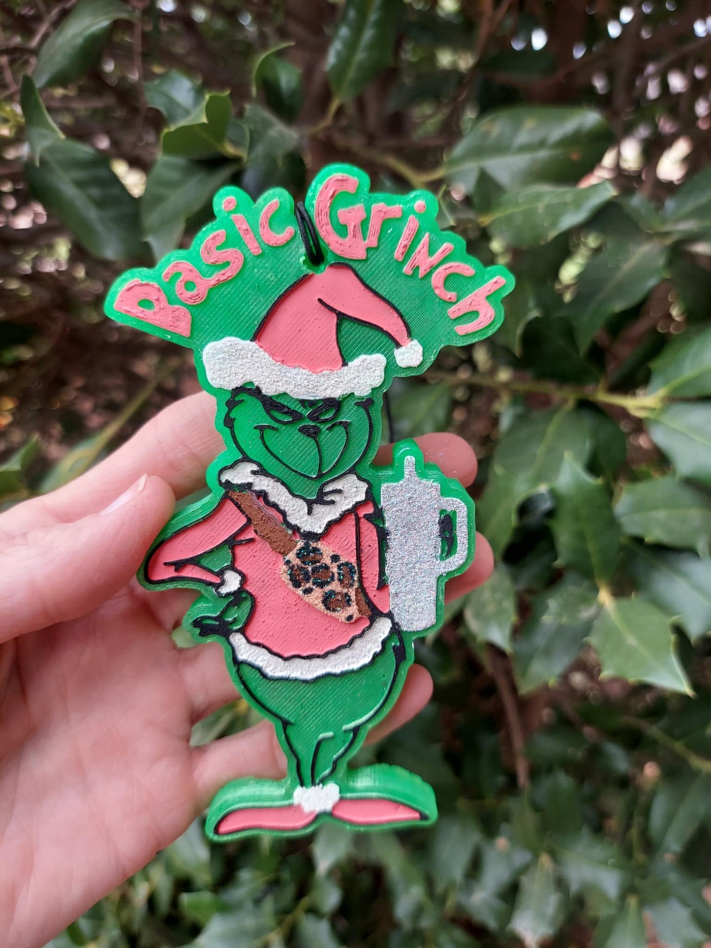 Basic Grinch in Red with Leopard Belt Bag Freshie