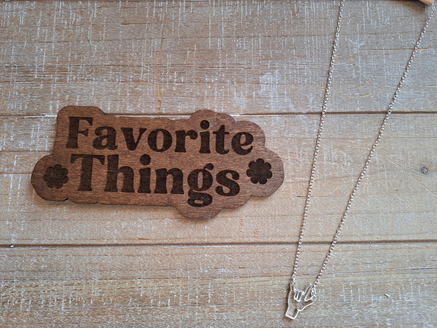 Signs of Love Sign Language Necklace - Silver or Gold