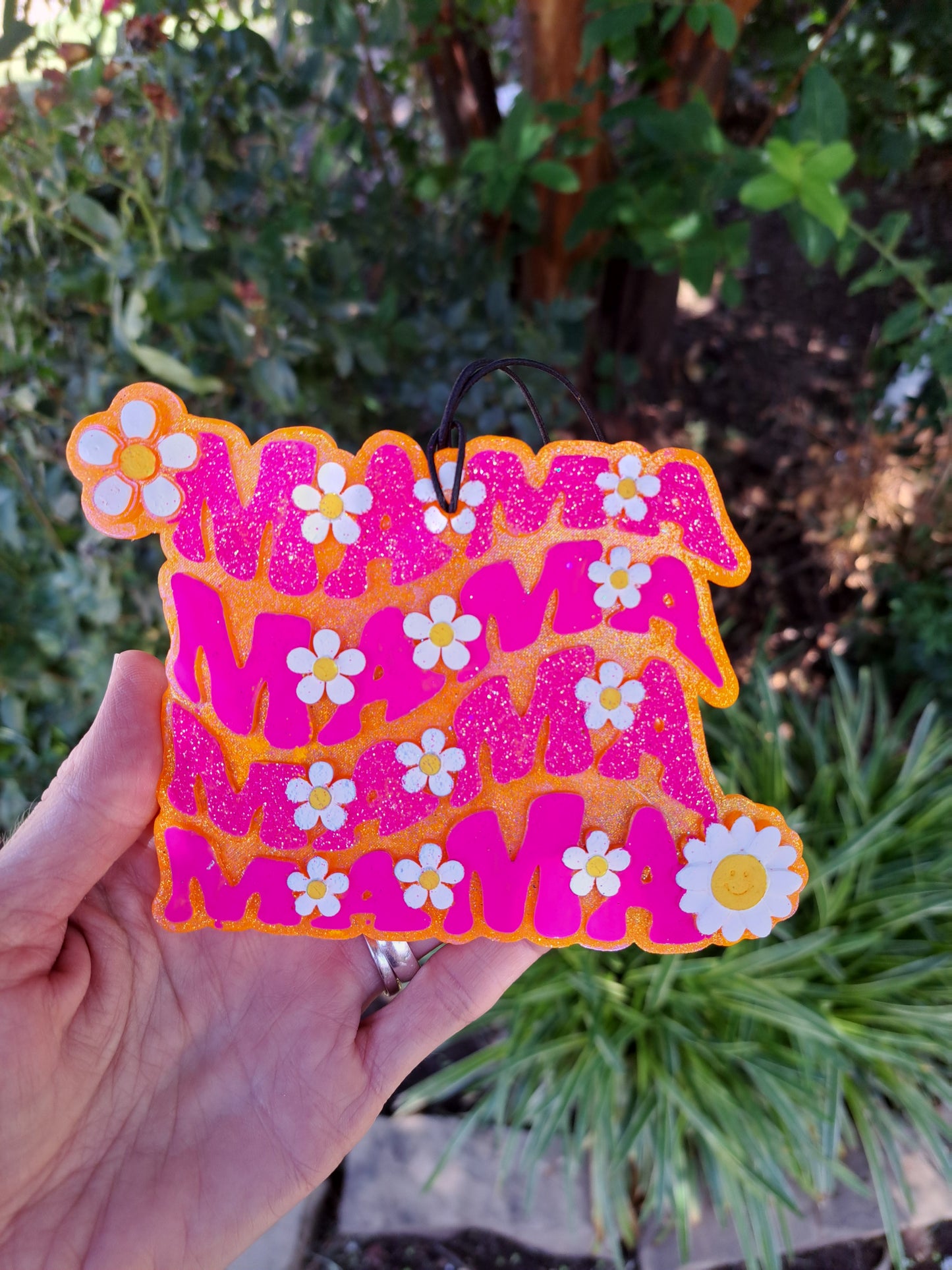 MAMA Colorful Freshie - Orange With Pink Text