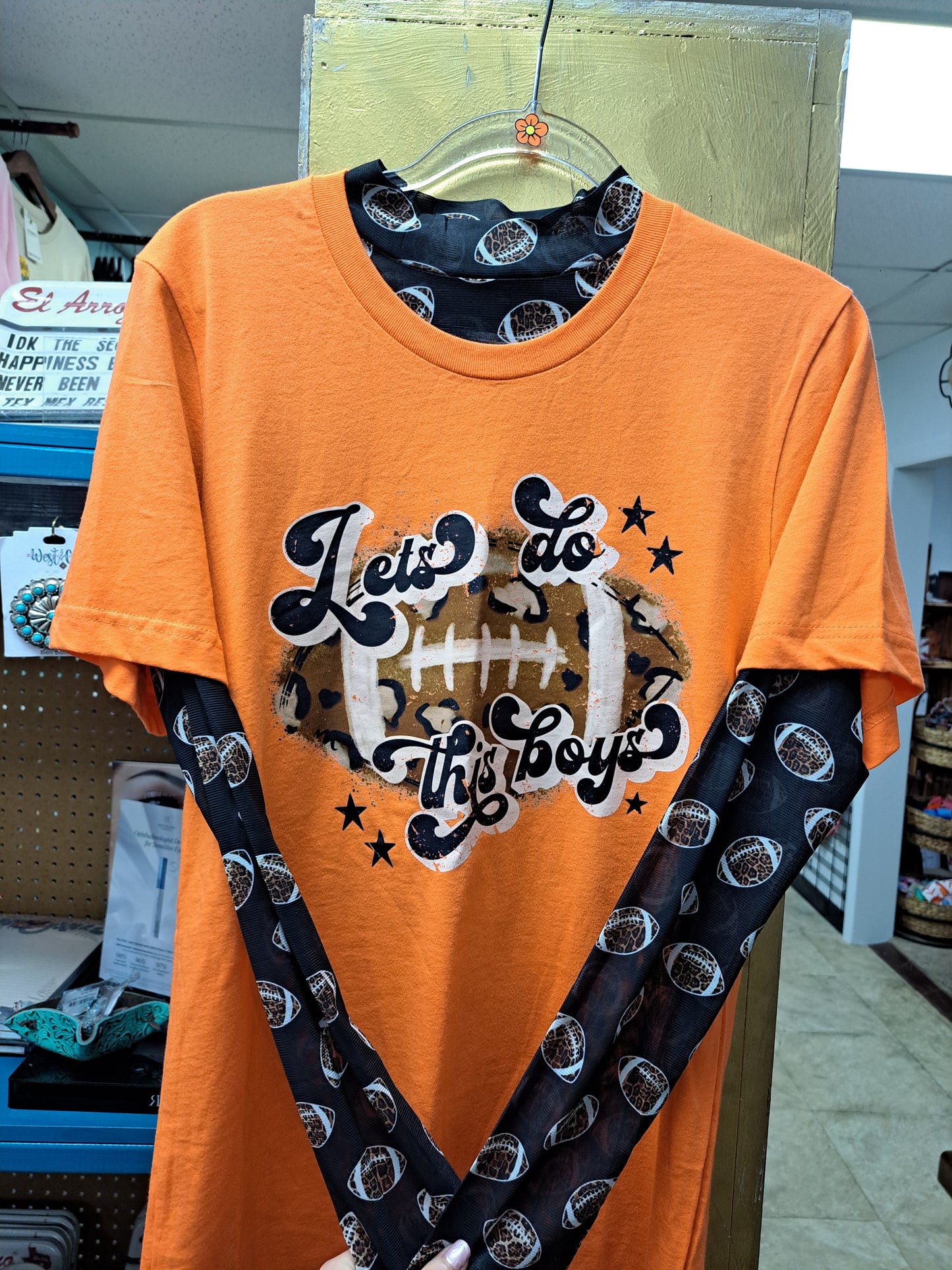 Cheetah Football Black Mesh Top