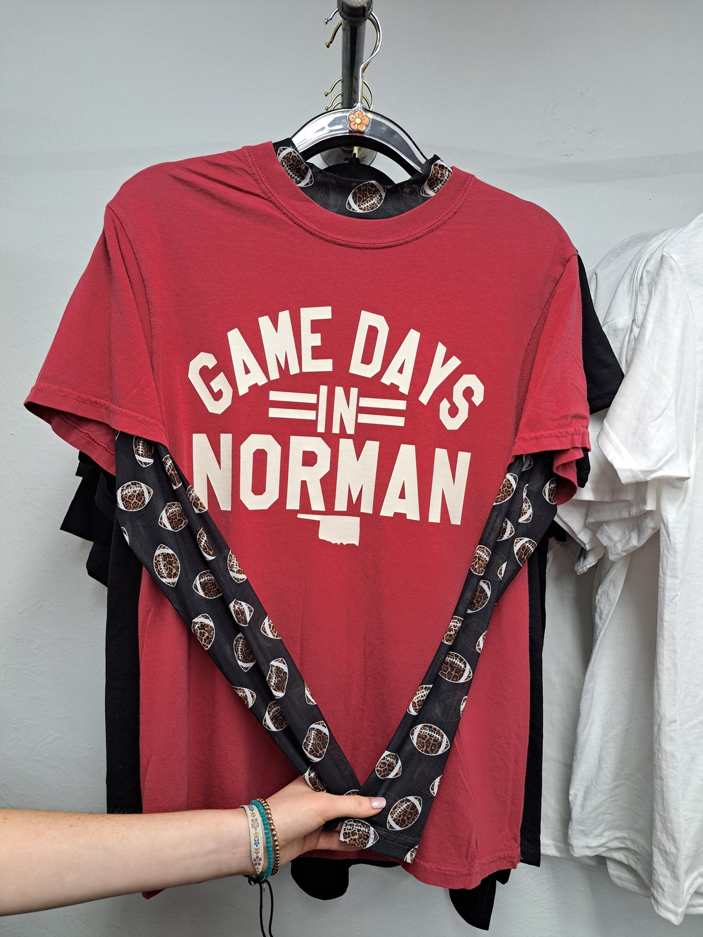 Cheetah Football Black Mesh Top