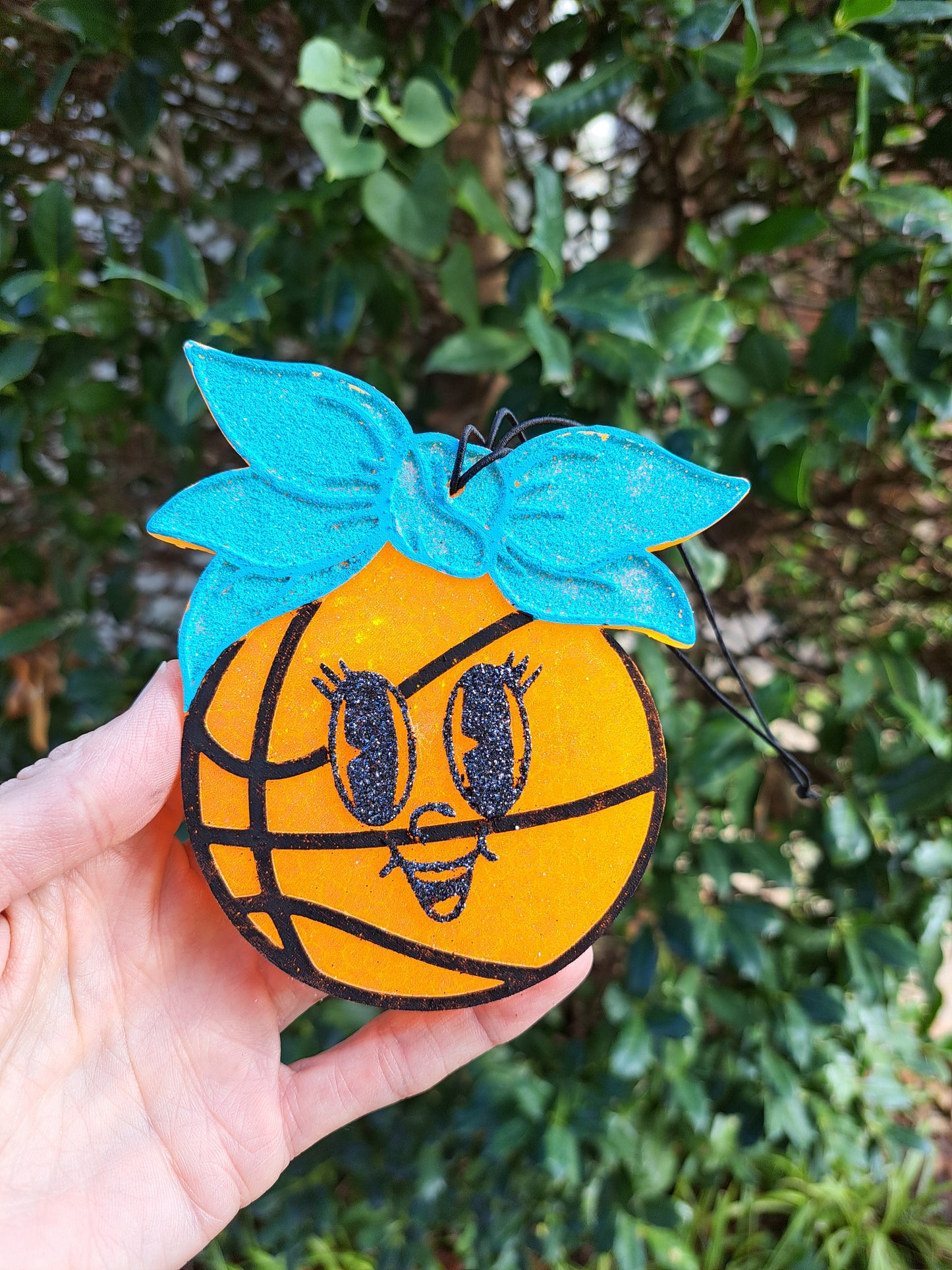 Basketball Freshie With Blue Bow - Air Freshener