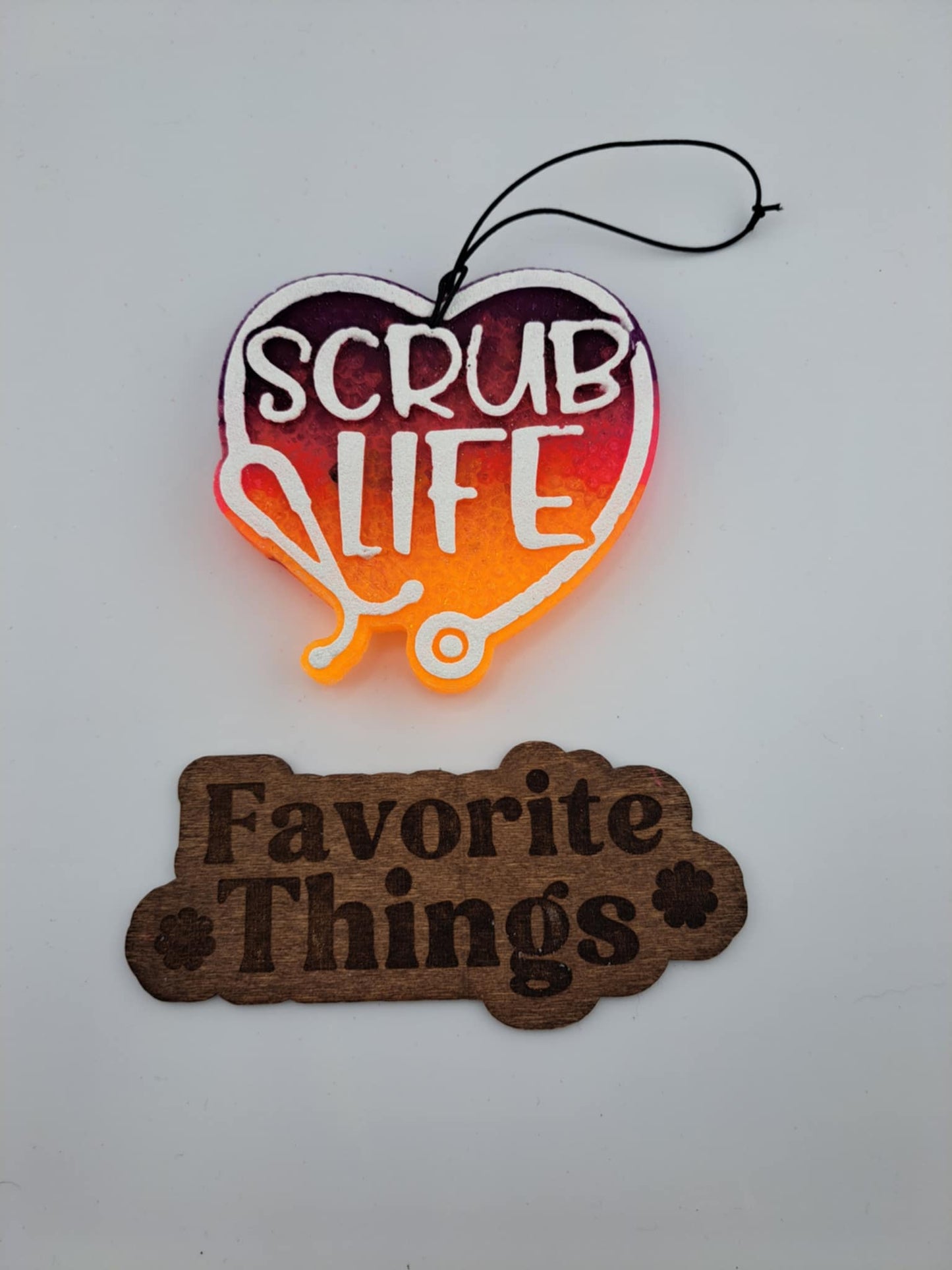 Scrub Life Freshie Air Freshener Ombre Pink and Orange