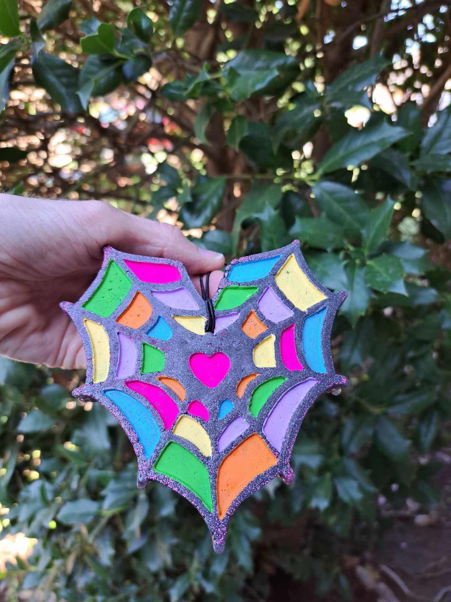 Colorful Heart Spiderweb Freshie - Air Freshener