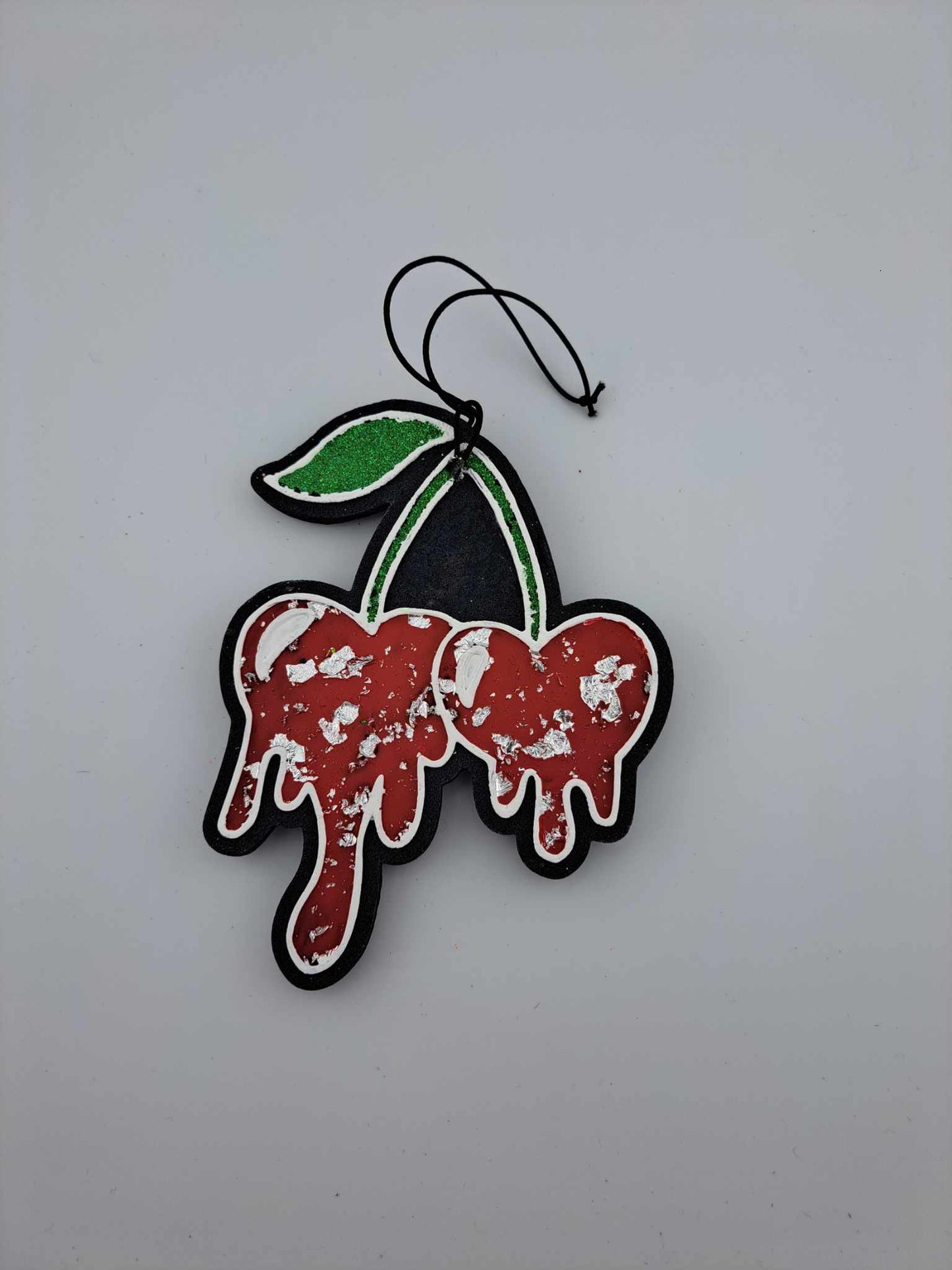 Red & Silver Foil Glitter Cherry Freshie