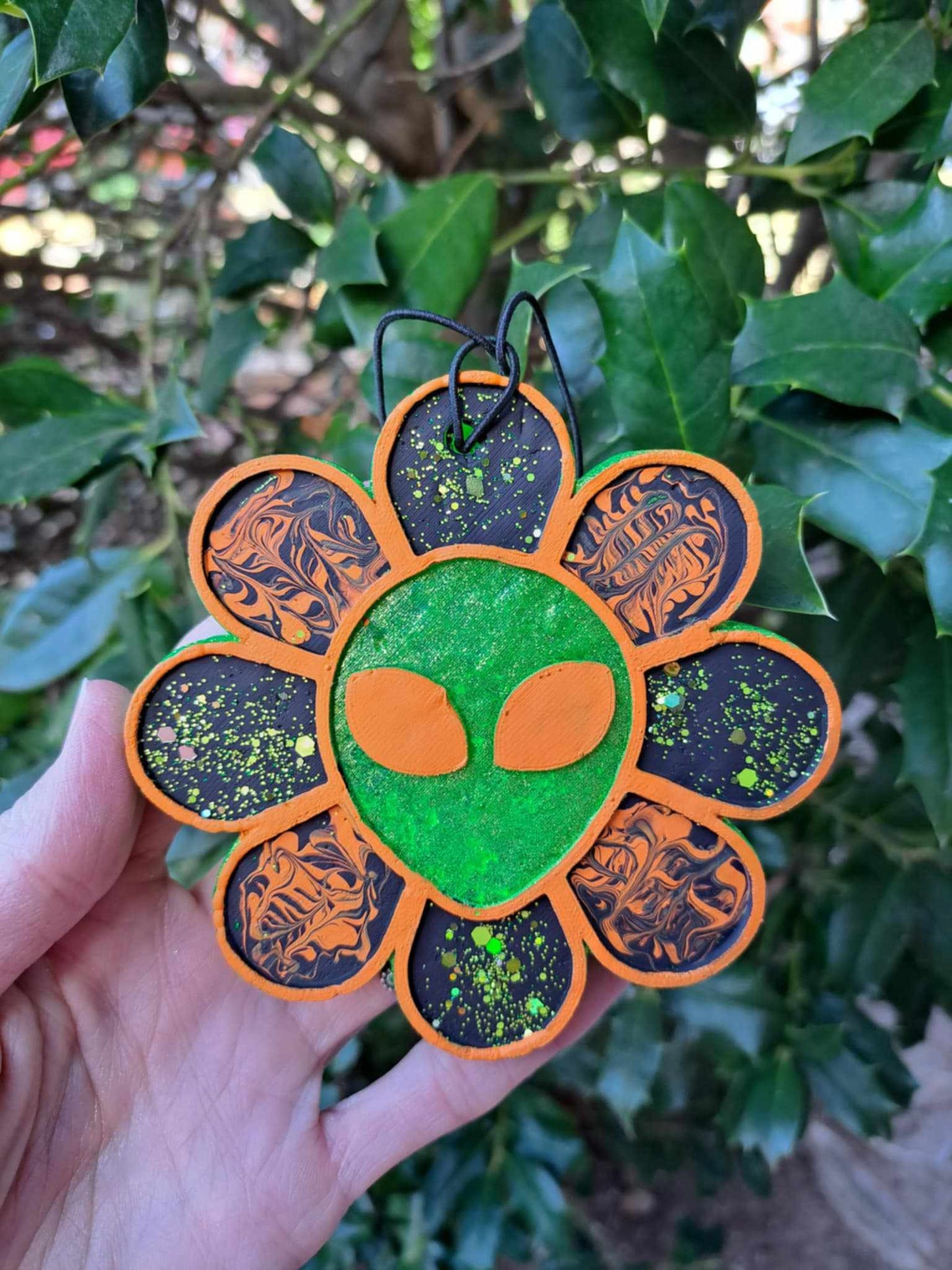 Alien Flower Freshie - Black and Orange