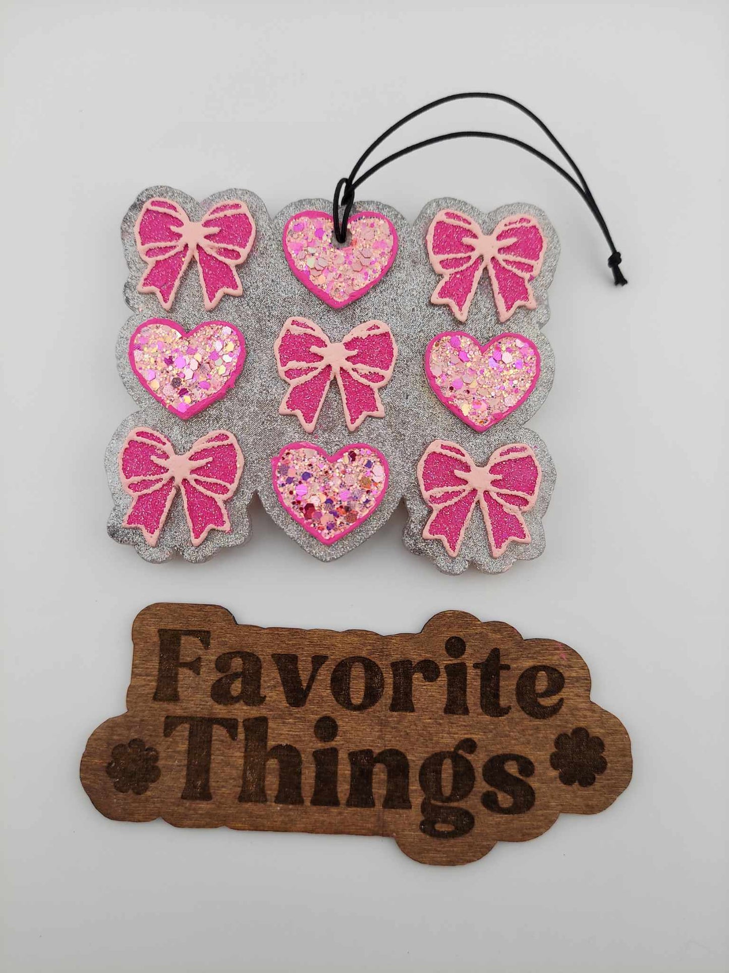 Tic Tac Bow Freshie Air Freshener - Pink Bows