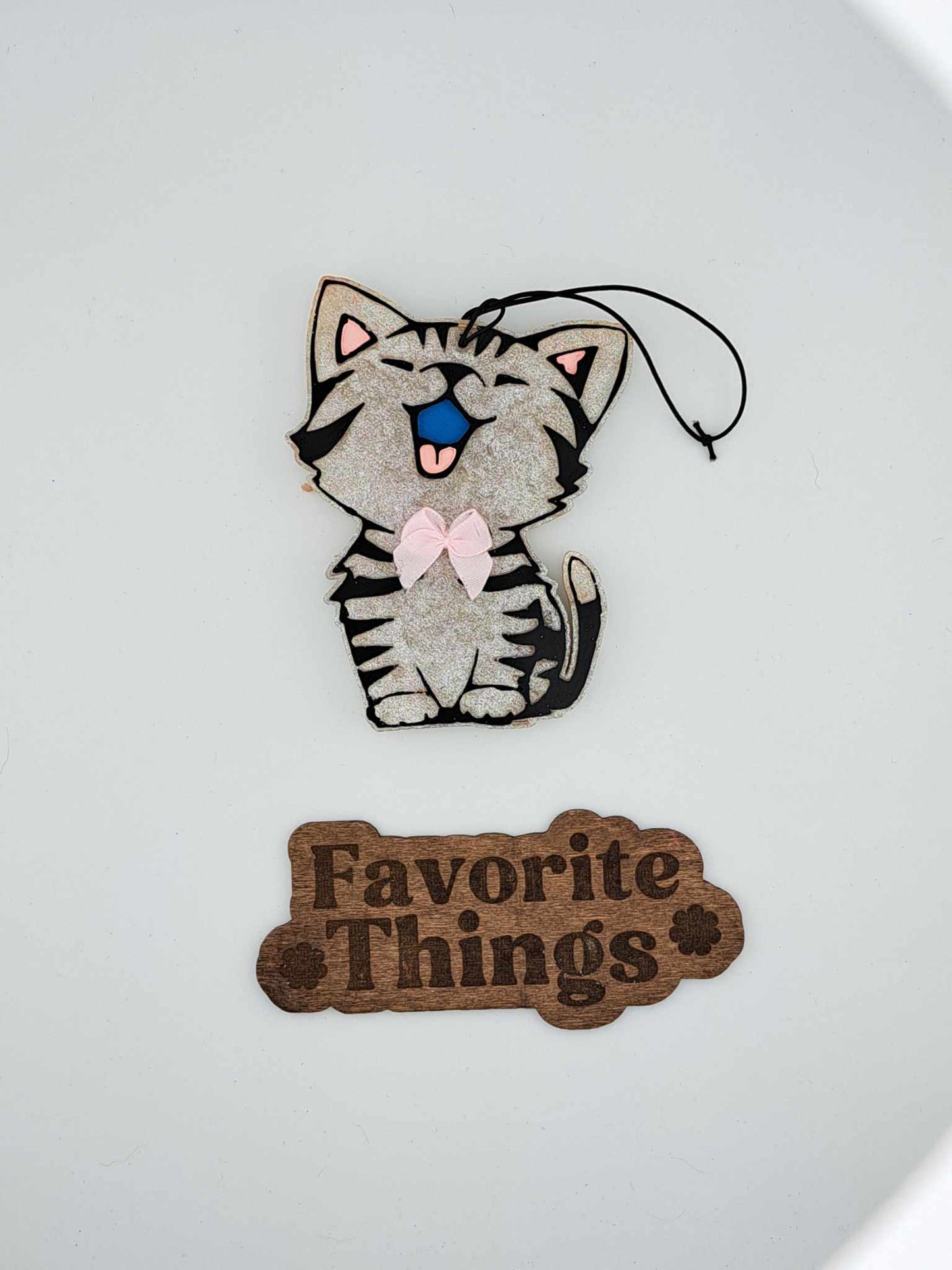 Cat With Bow Freshie Air Freshener