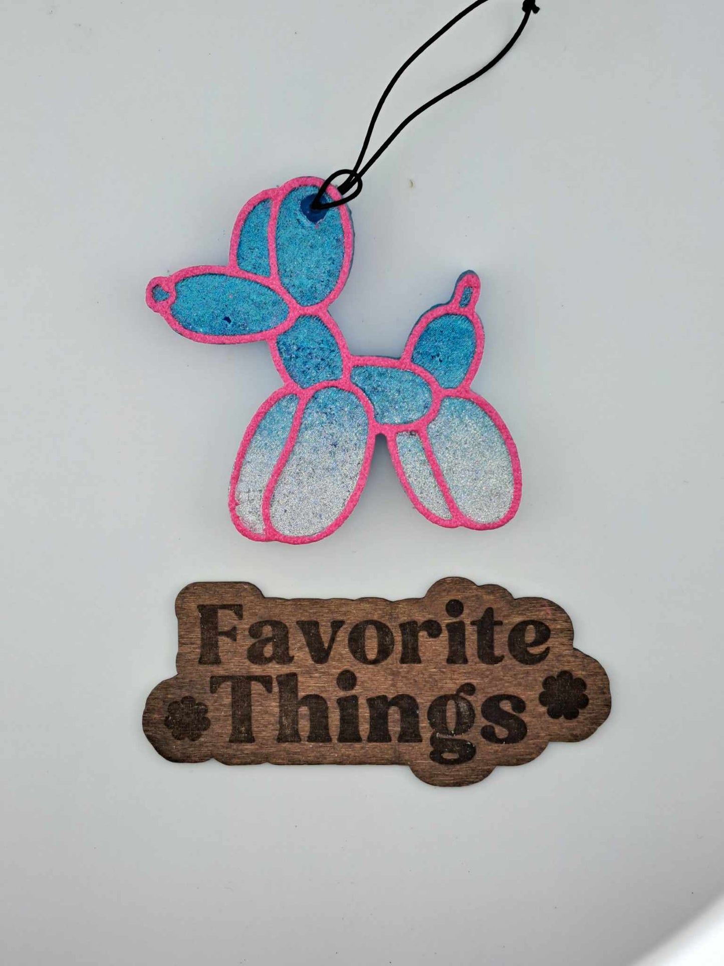 Balloon Dog Ombre Freshie - Blue/Silver