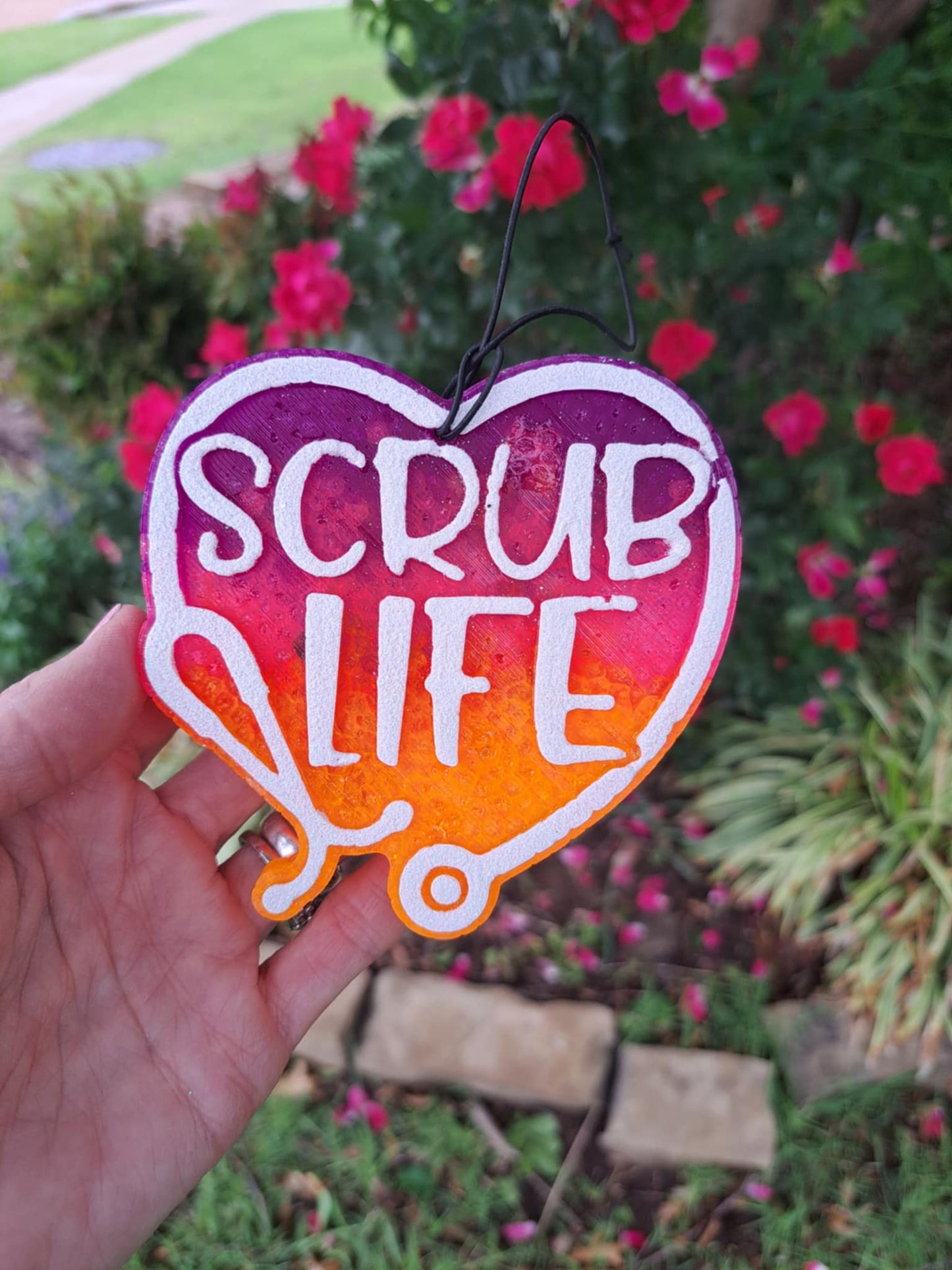 Scrub Life Freshie Air Freshener Ombre Pink and Orange