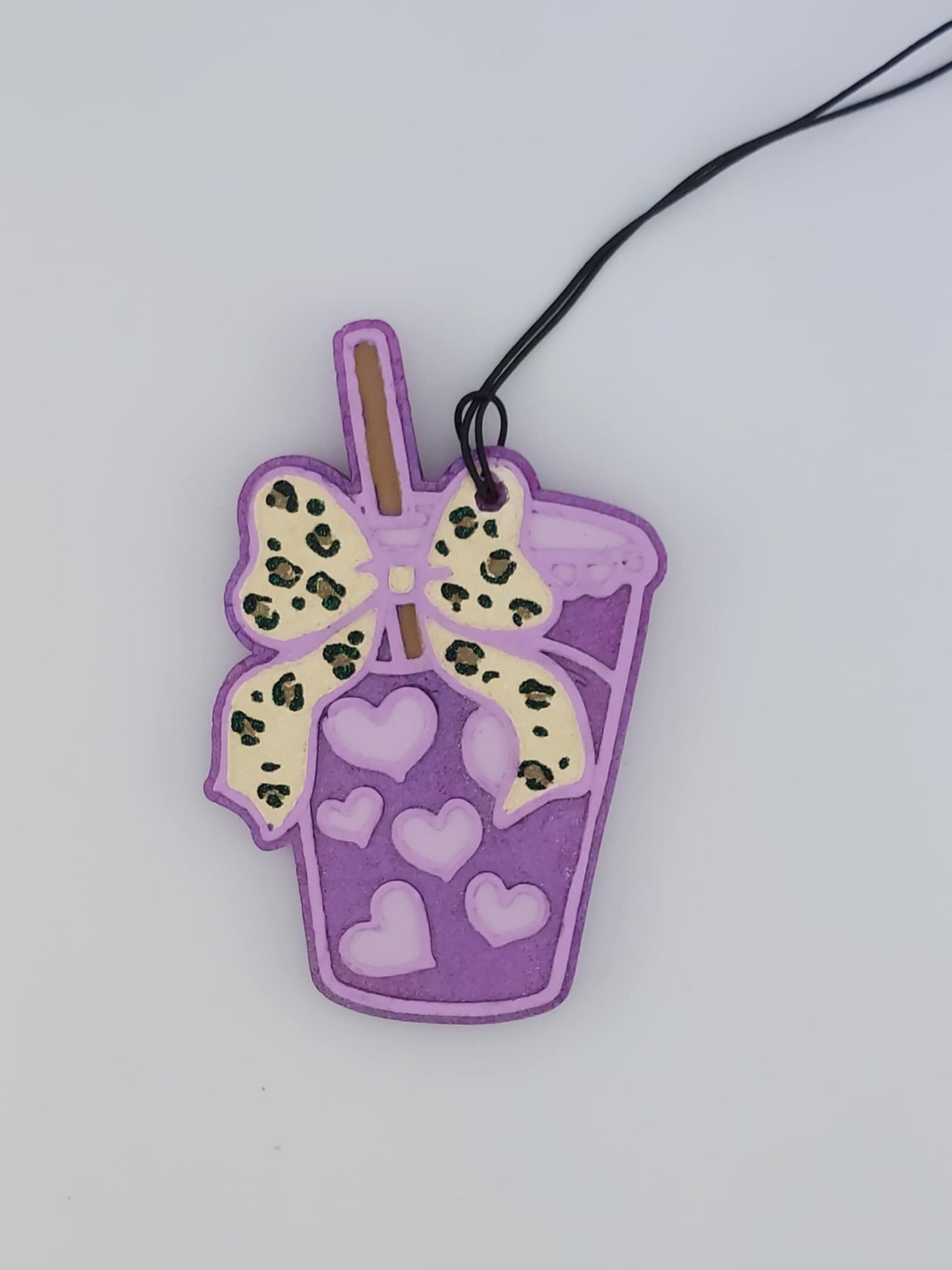Lilac Heart Boba With Leopard Bow