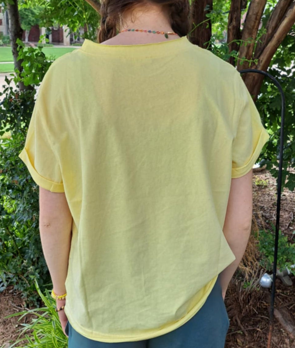 Yellow Exposed Seam Top, Back