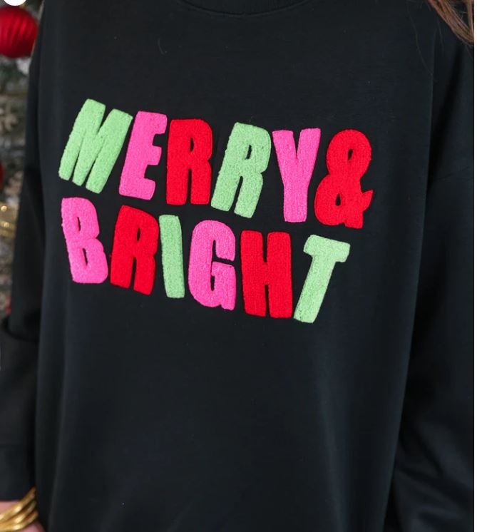 Merry and Bright Black Scuba Pullover S M L XL