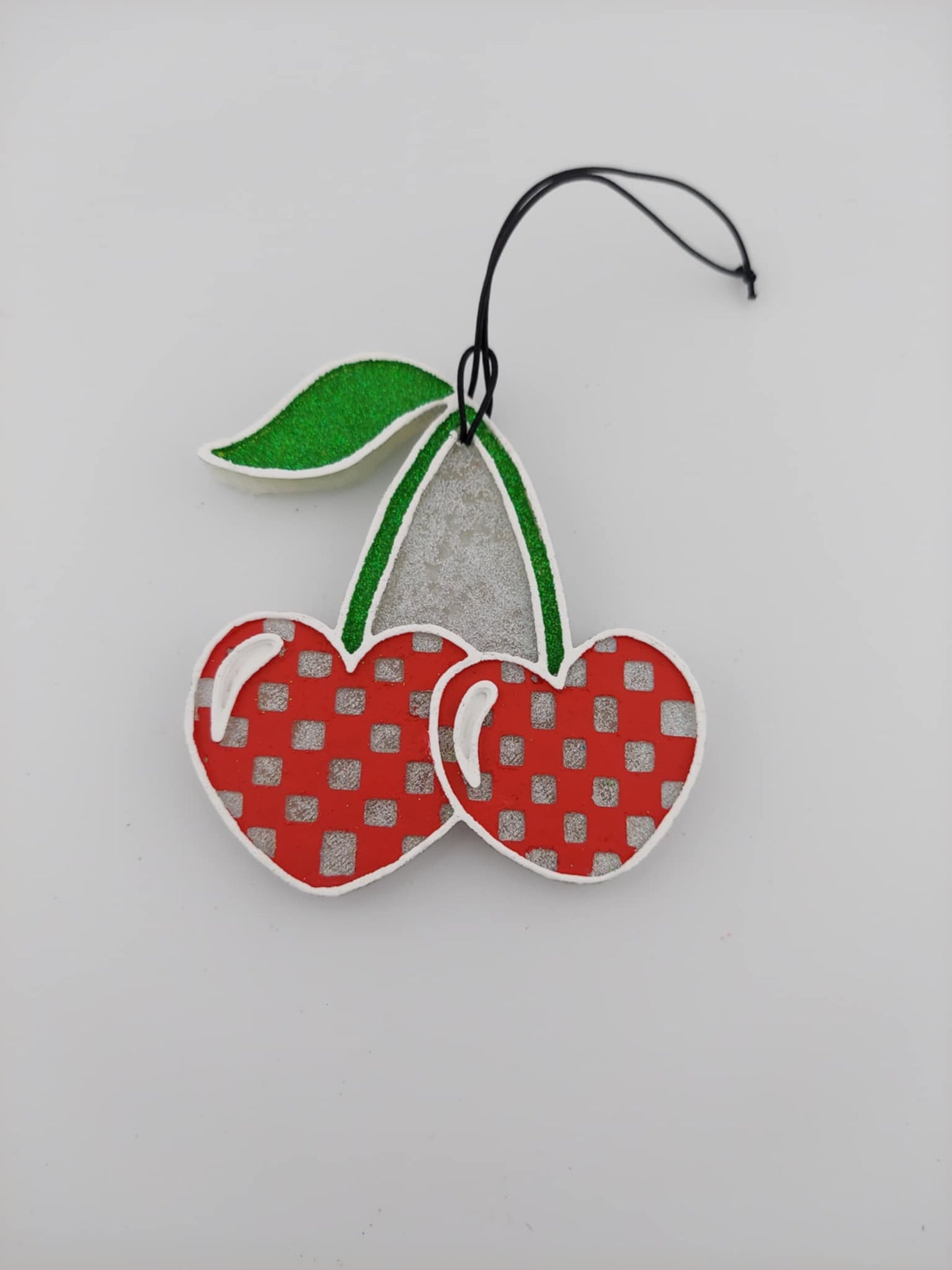Cherry Check Freshie - Red and Gray