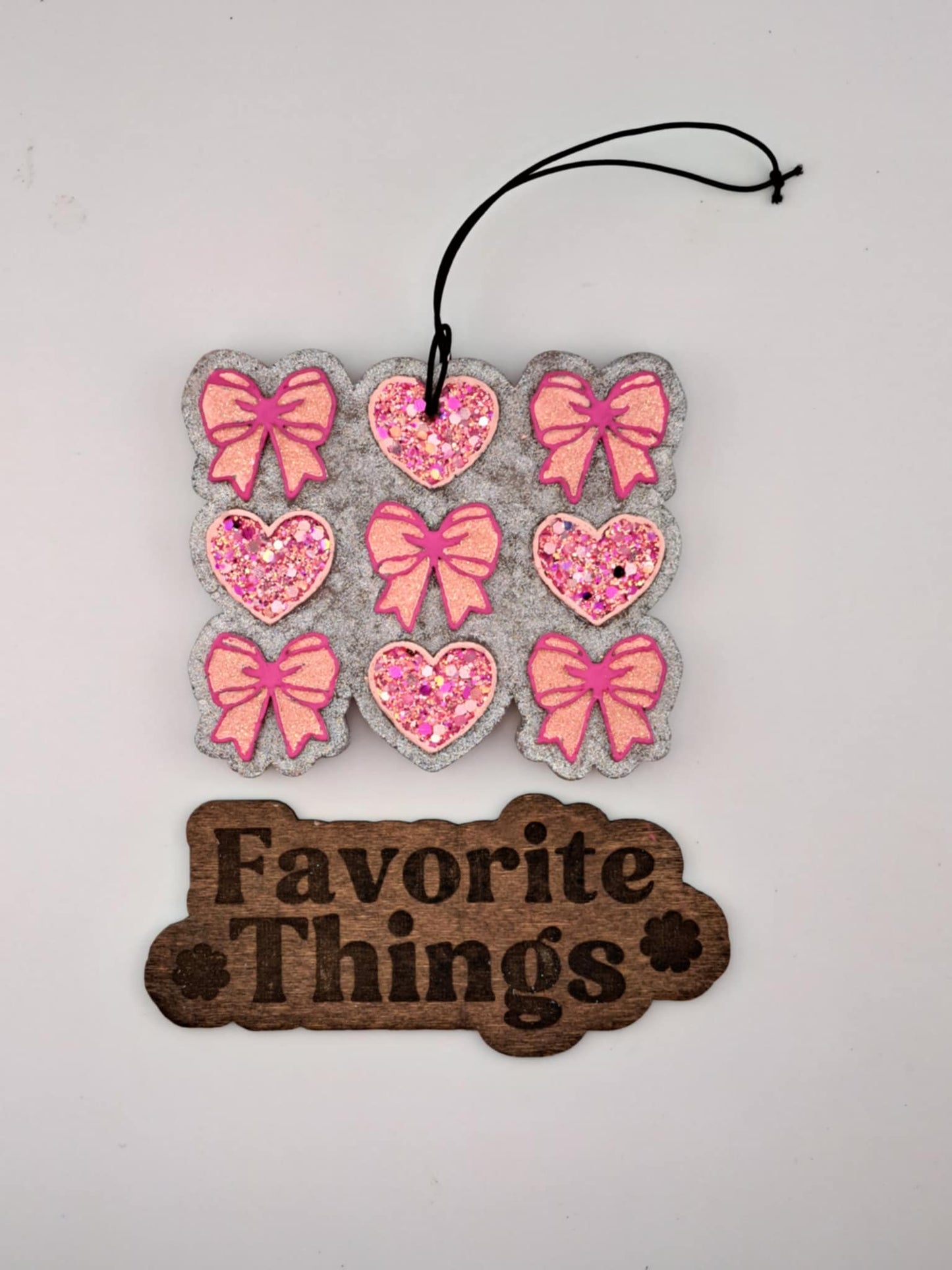 Tic Tac Bow Freshie Air Freshener - Light Pink Bows