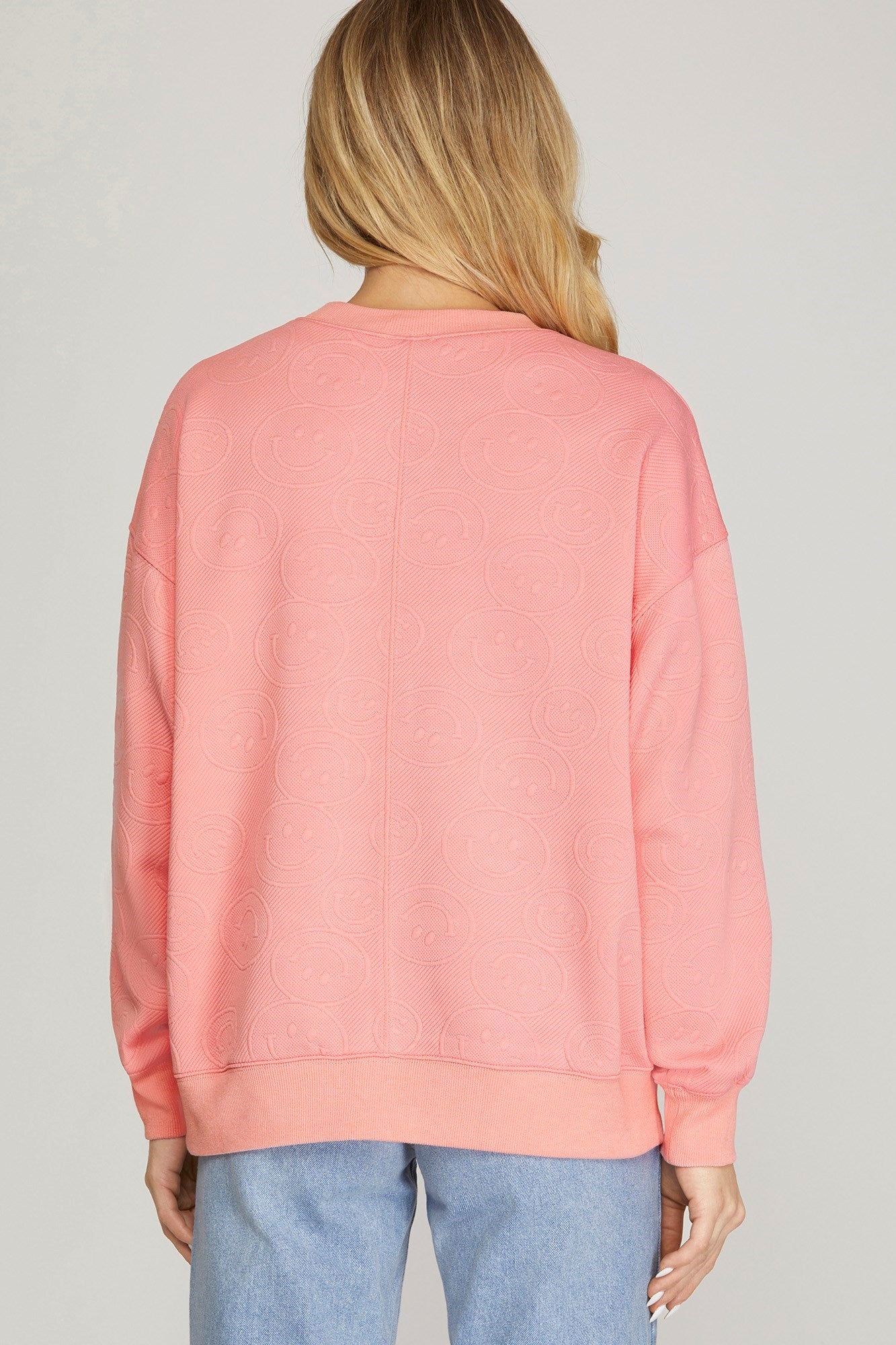 Smiley Bubblegum Pink Quilted Texture Top