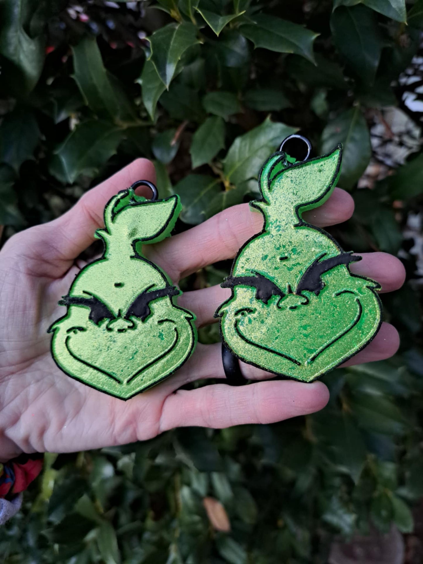 Green Grinch Face Freshies - Air Vent Clips