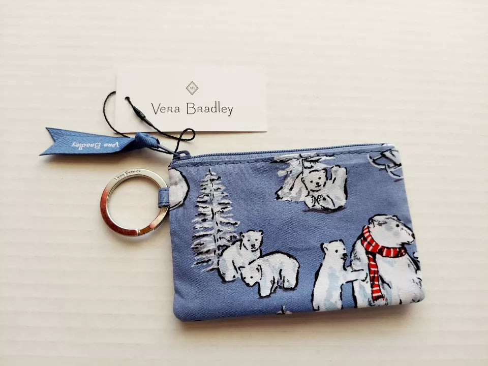 Bear print zip ID holder
