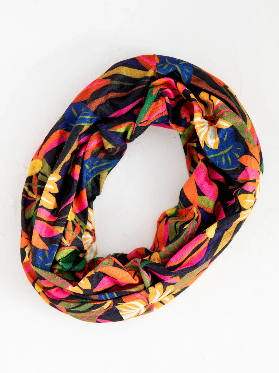 black tropical print boho bandeau