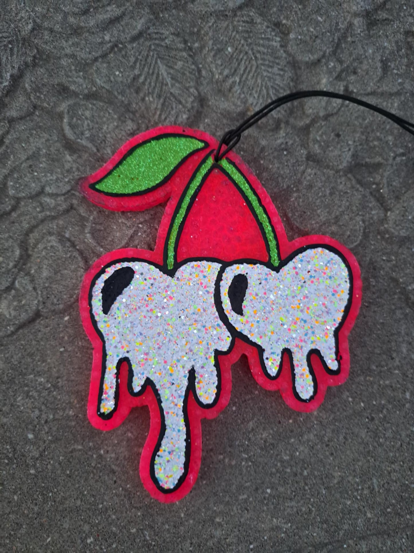 Cherry Drip Freshie - Pink with Confetti Specks
