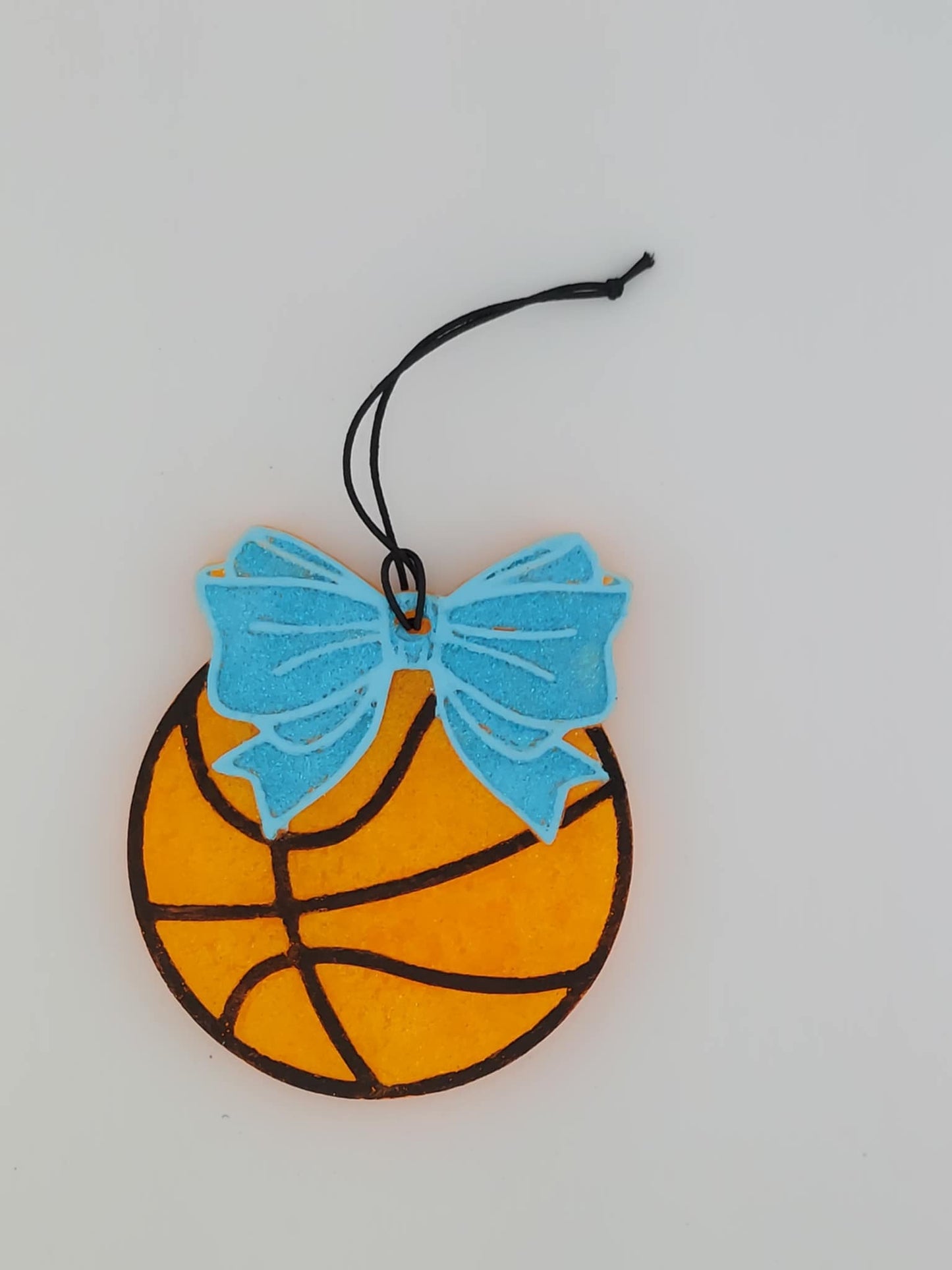 Basketball With Light Blue Bow Light Blue Trim