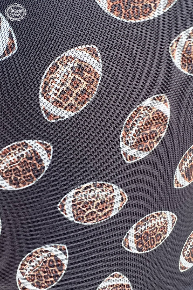 Cheetah Football Black Mesh Top