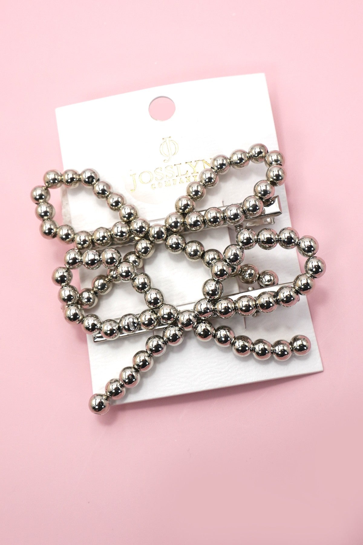 Ball Chain Bow Hair Clip - Set of 2