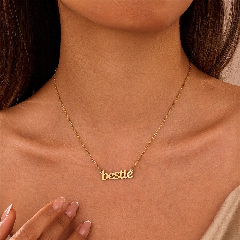 Bestie Script Necklace