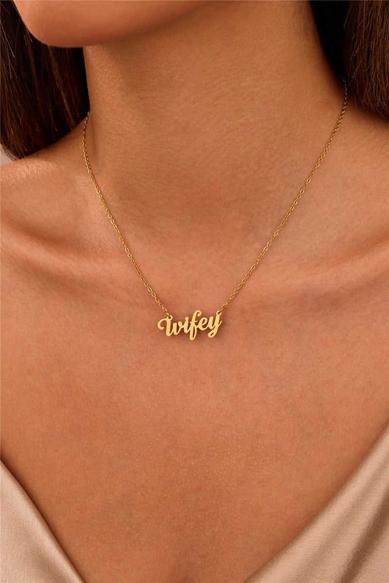 Wifey Script Necklace