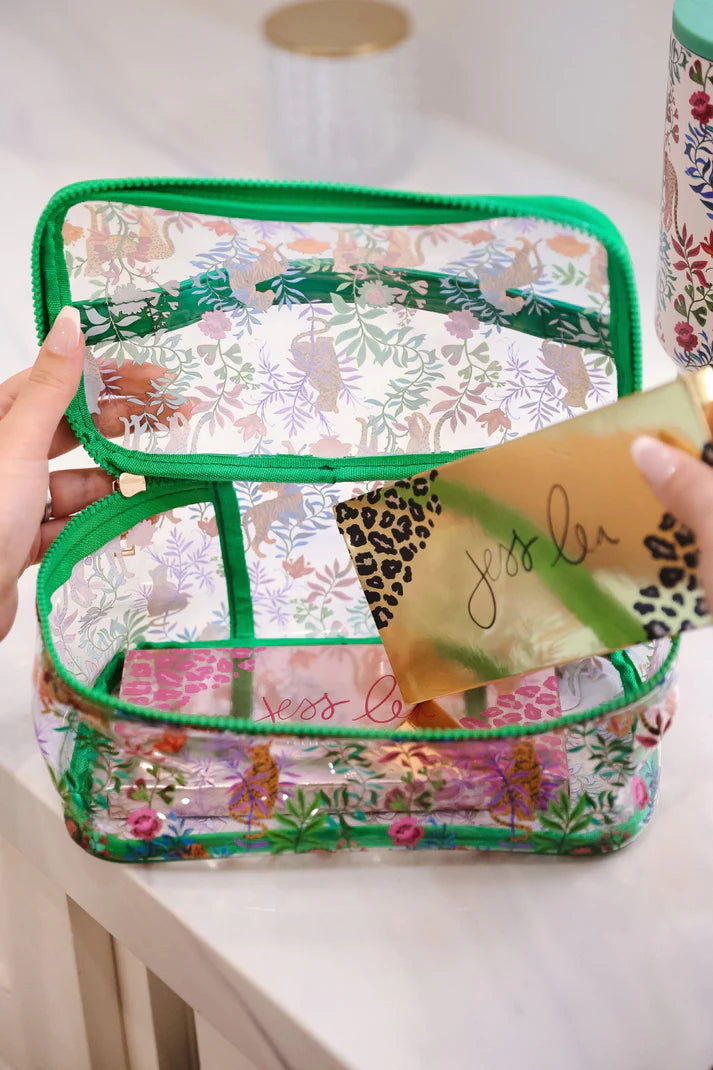 Jungle Oasis Zip Around Clear Cosmetic Bag