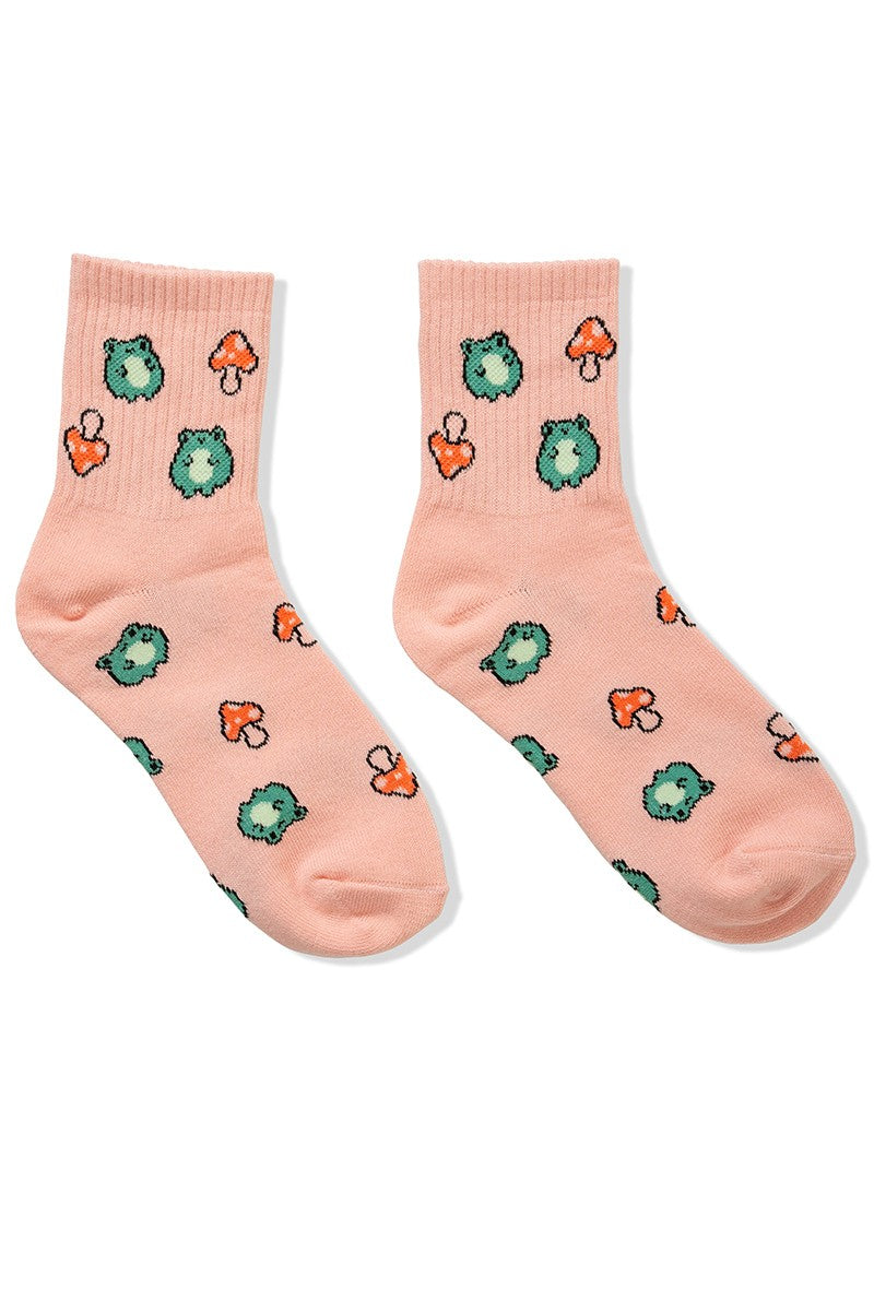 Frog and Mushroom Crew Socks