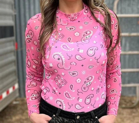 Pink Bandana Babe Mesh Top - S M L XL