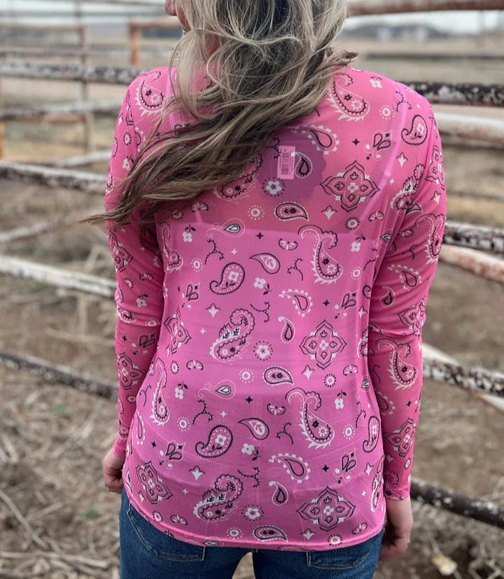 Pink Bandana Babe Mesh Top - S M L XL