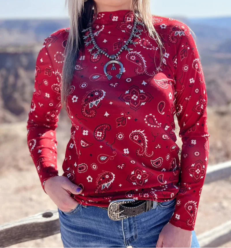 Red Bandana Babe Mesh Top - XL - Last One