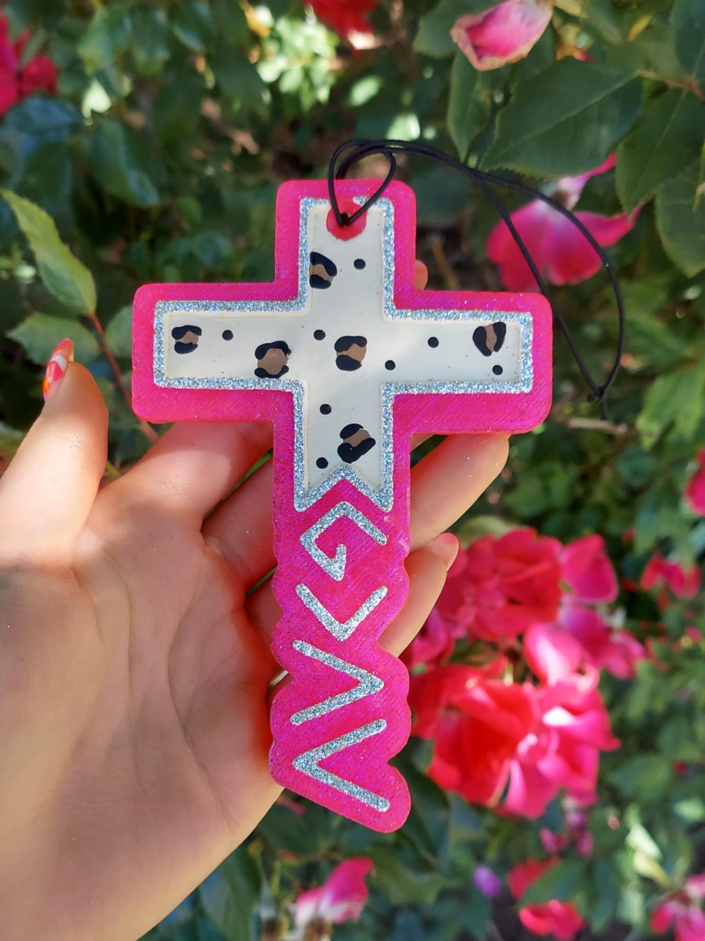 Cross - God Is Greater Freshie - Pink