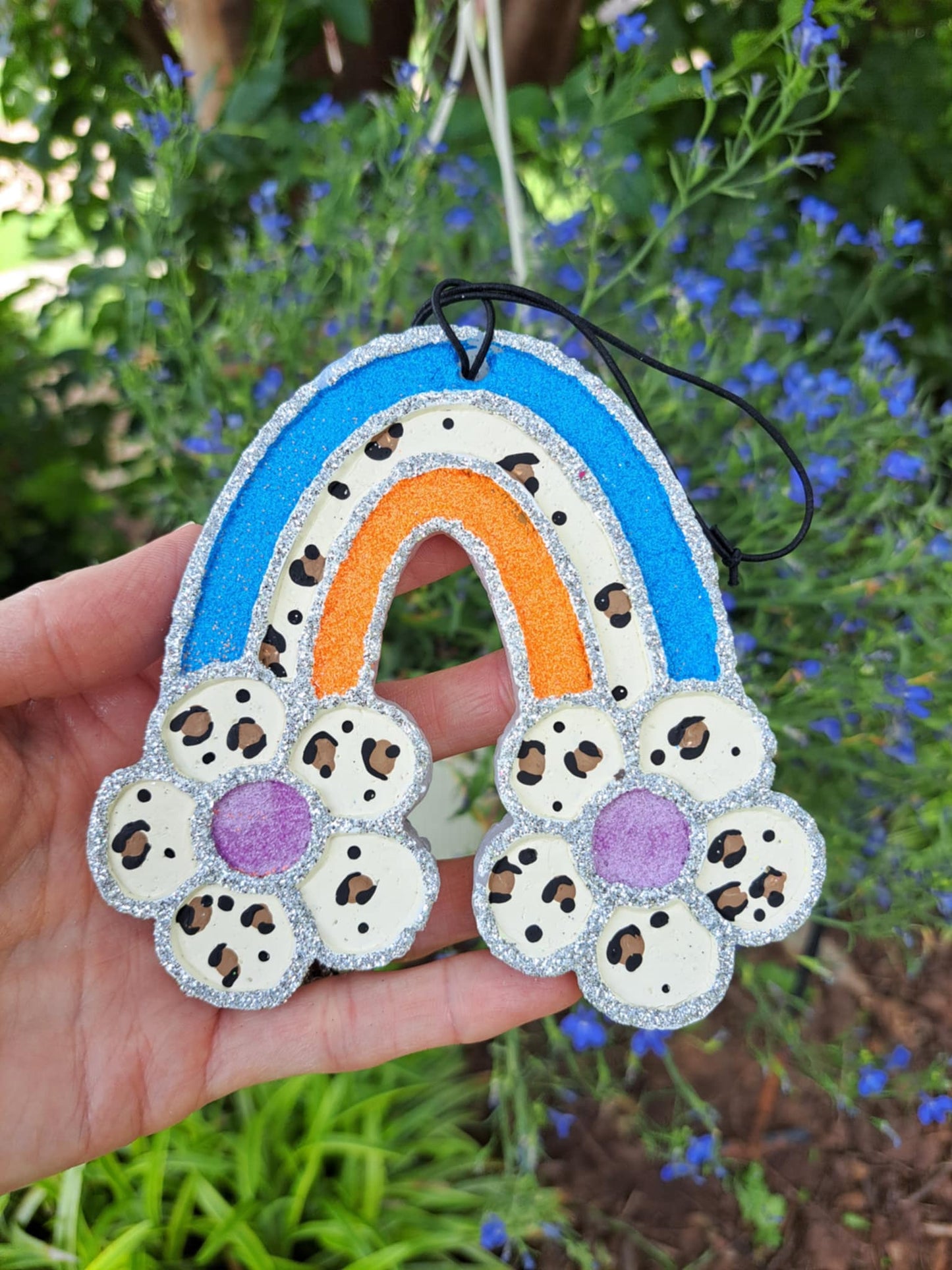 Leopard Rainbow Freshie - Blue Orange Lilac