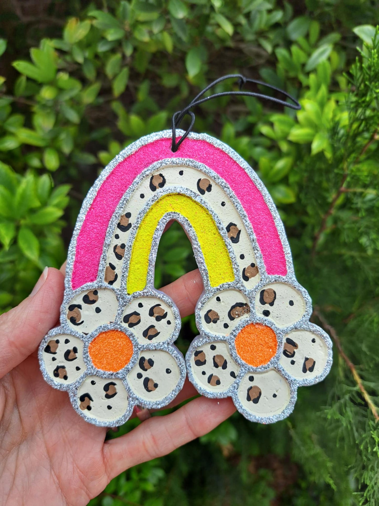 Leopard Rainbow Freshie - Pink Yellow Orange