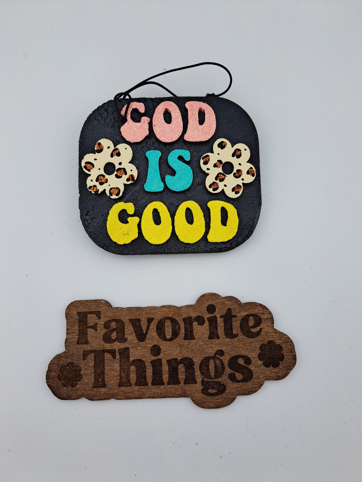 God Is Good Freshie - Pink Blue Leopard