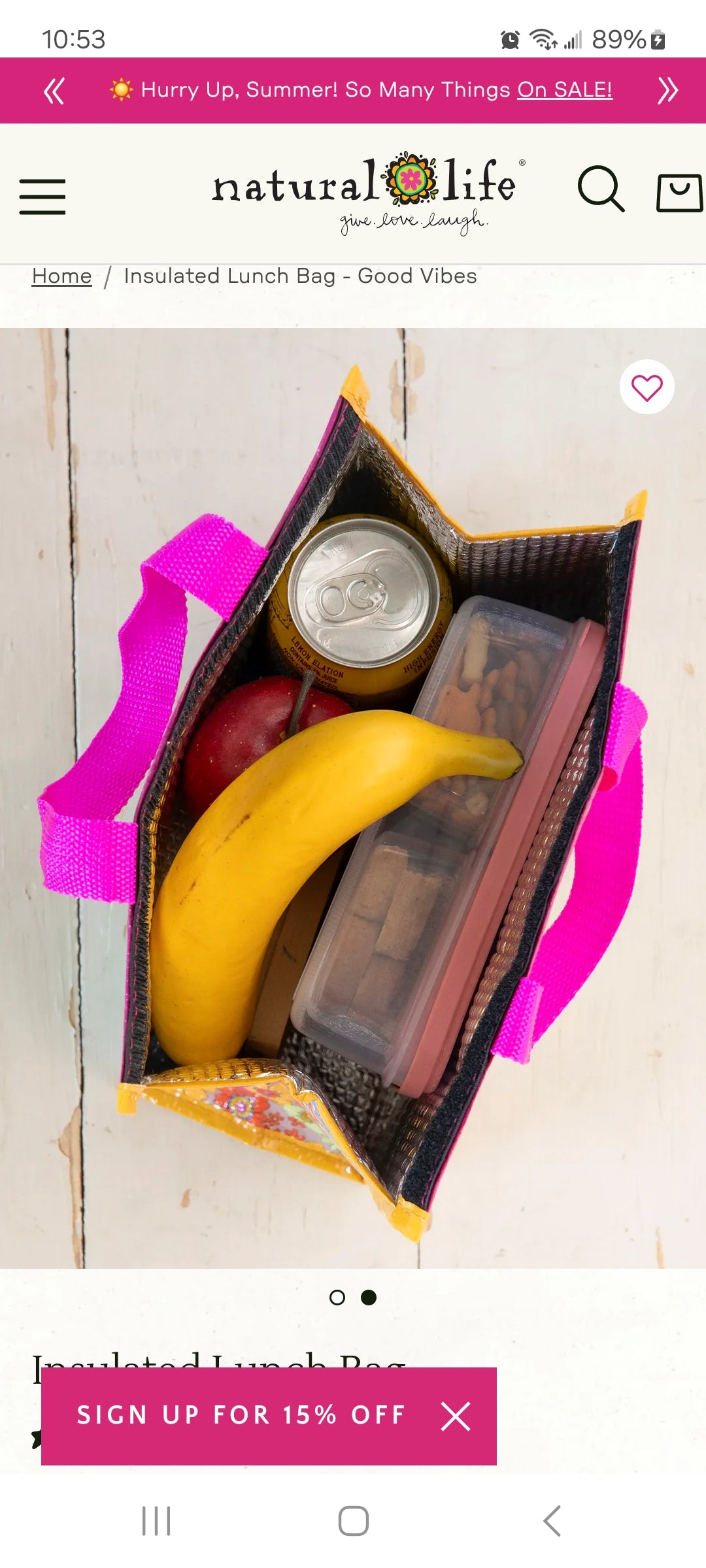 Insulated Lunch Tote - Good Vibes