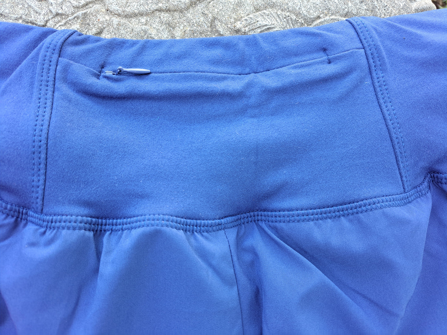 Blue Running Shorts - Zippered Back - Zenana