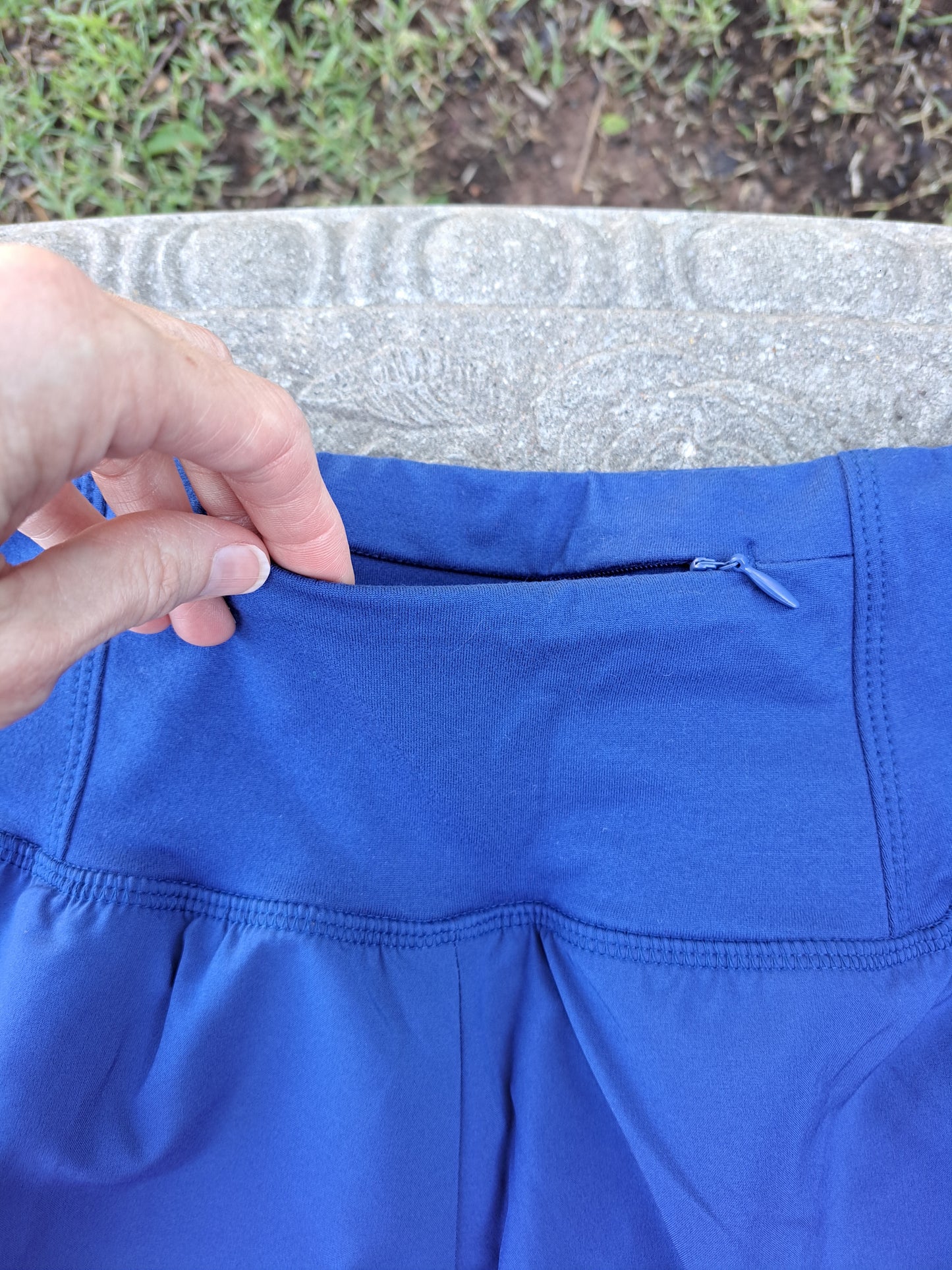 Blue Running Shorts - Zippered Back - Zenana