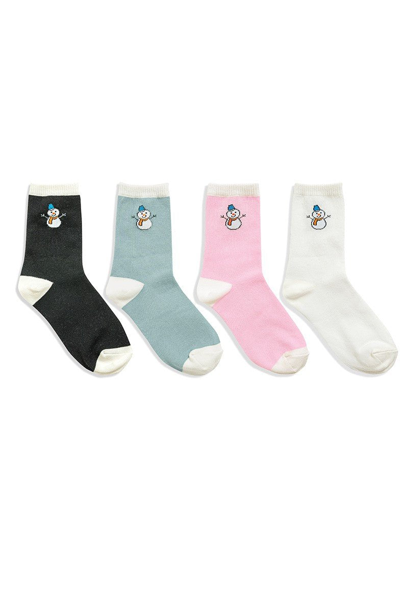 Snowman Crew Socks