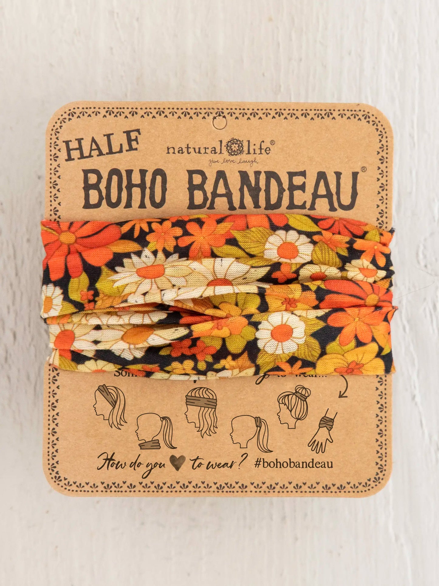 Half Boho Bandeau - Ditsy Garden Black