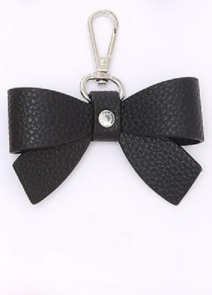 Vegan Leather Bow Keychain Shoe Charm