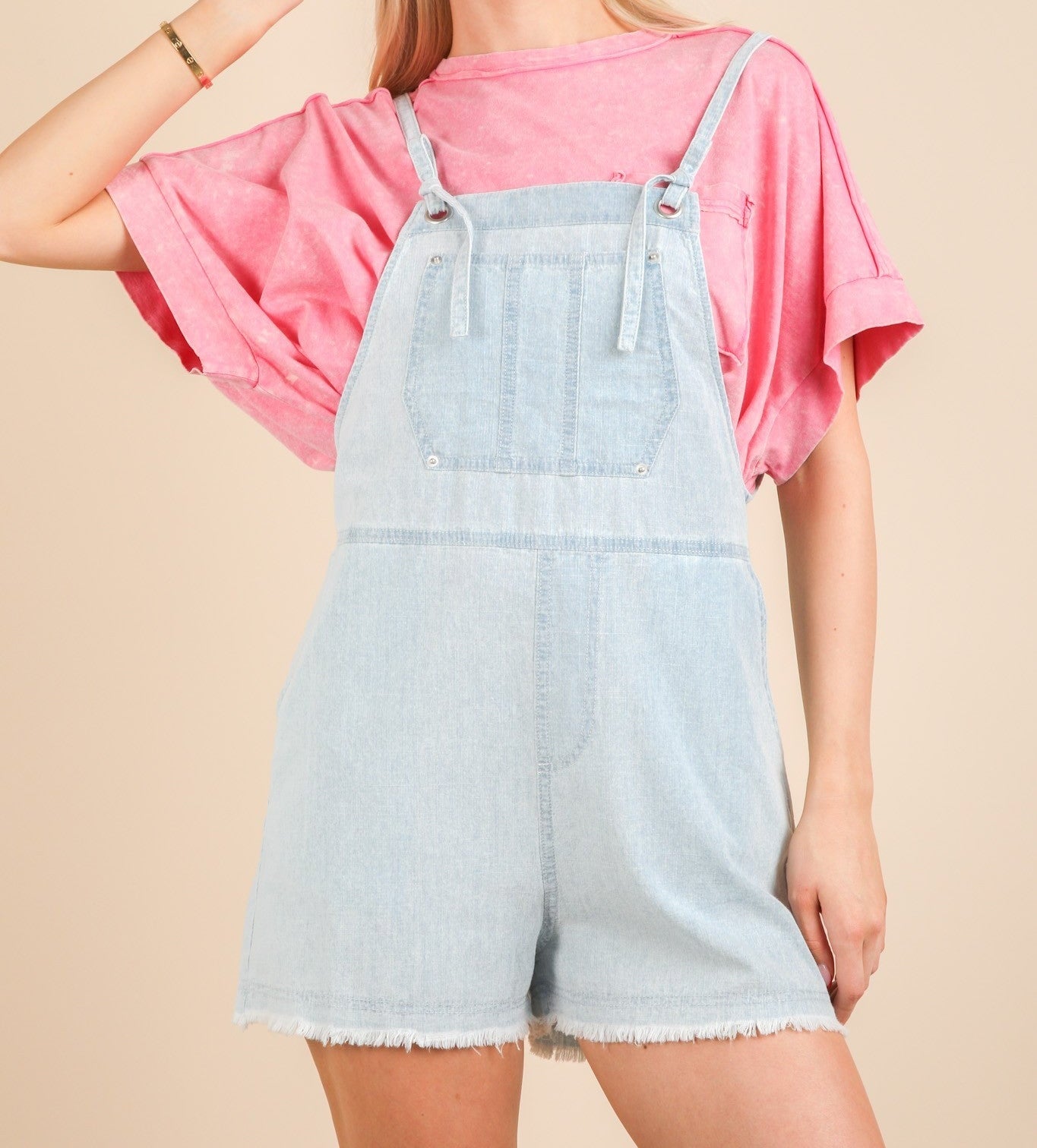 Lightweight Washed Denim Romper M and L