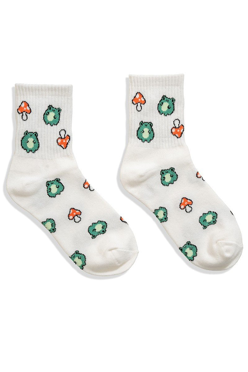 Frog and Mushroom Crew Socks