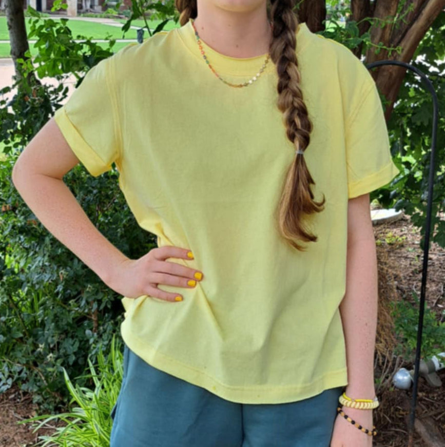 Yellow Exposed Seam Top, Front