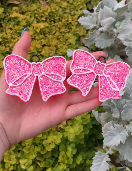 Pink Glitter Bow Vent Clip Freshies