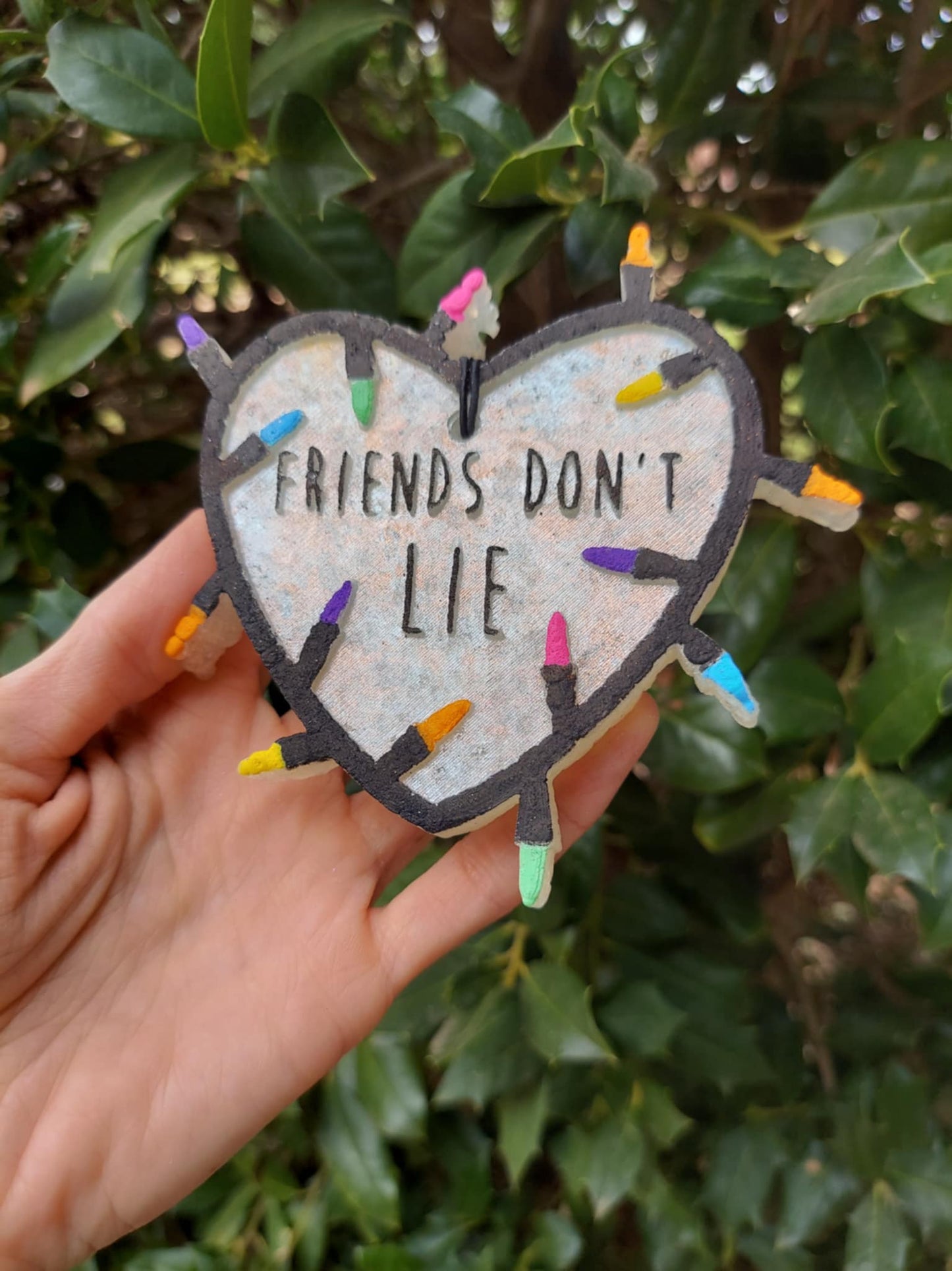 Friends Don't Lie Heart With Lights Freshie