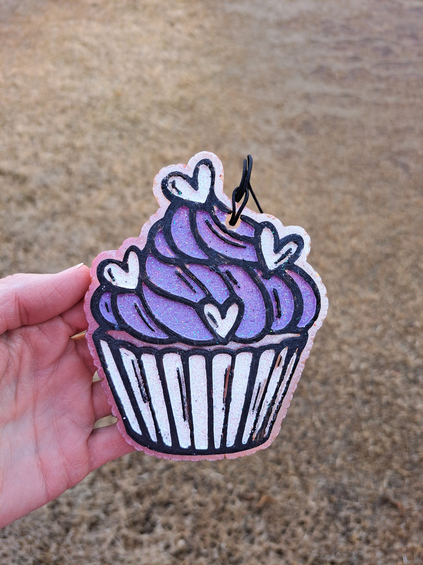 Lilac Glitter Cupcake Freshie